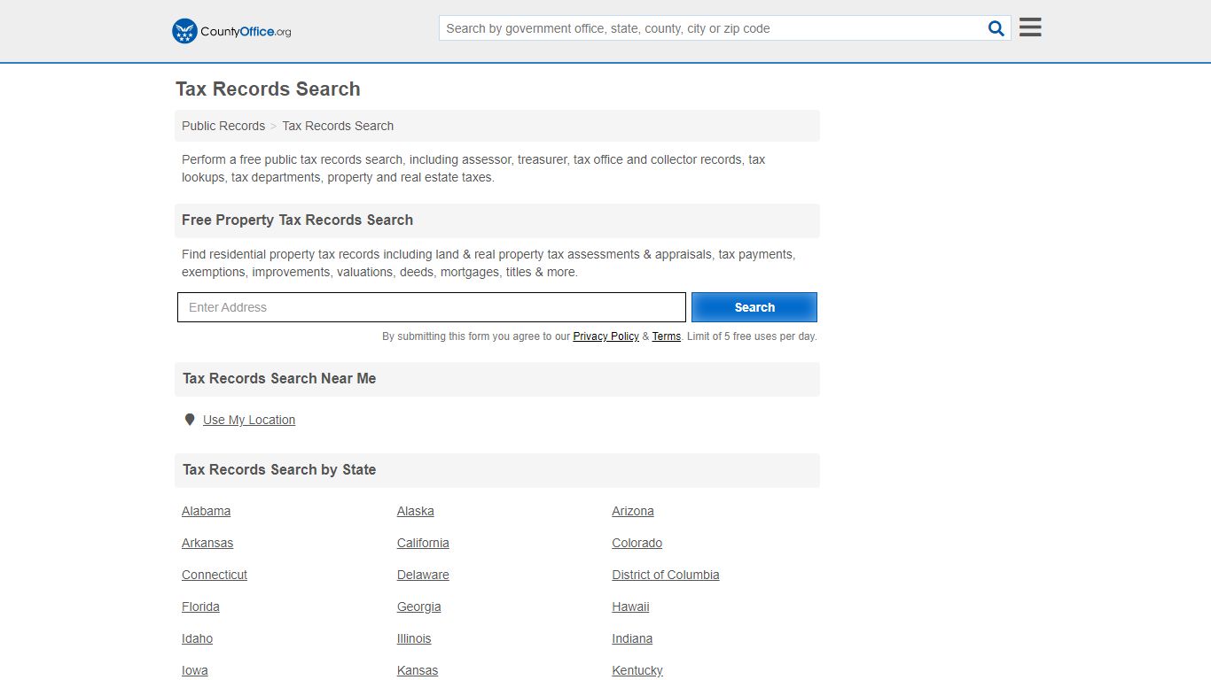 Tax Records Search - County Office